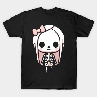 Cute Skeleton Girl for Halloween Costume Design | Happy Halloween for Girls T-Shirt